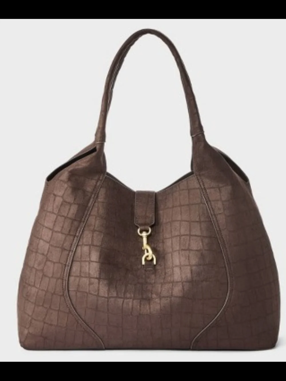 Faux Suede Shoulder Tote Bag NWT